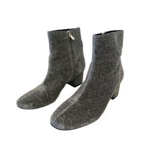 & Other Stories Silver Glitter Ankle Boots Size 40 / US9-9.5 Block Heel